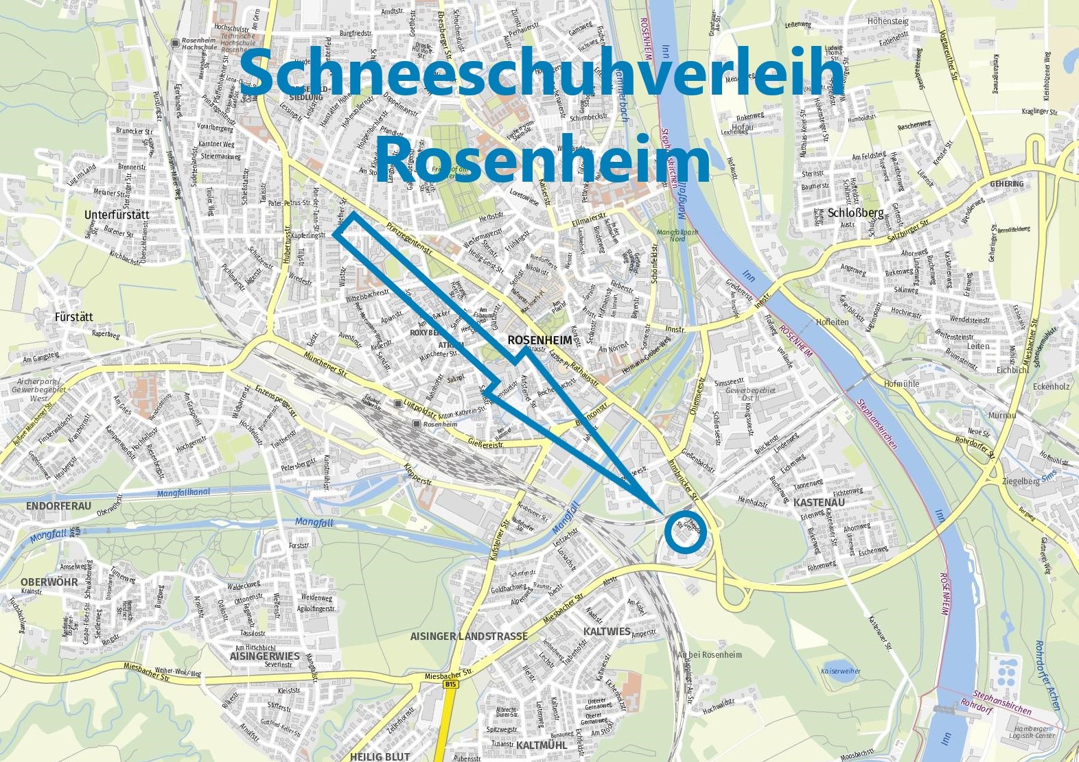 Schneeschuhverleih Rosenheim - Karte